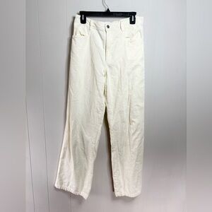 WeWoreWhat white cream elastic back corduroy pants wide leg size L